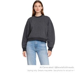 Acne Studios Albina FL Gray Boxy Oversized Sweatshirt S/M